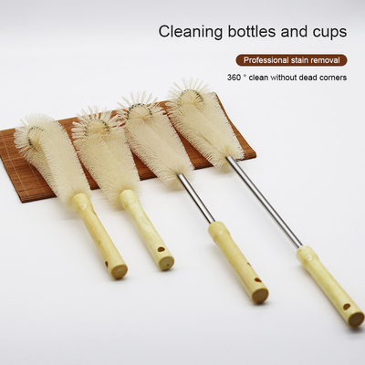 Acero plástico de mango largo de nylon cepilla de limpieza Pincelas flexibles para el fondo de la botella