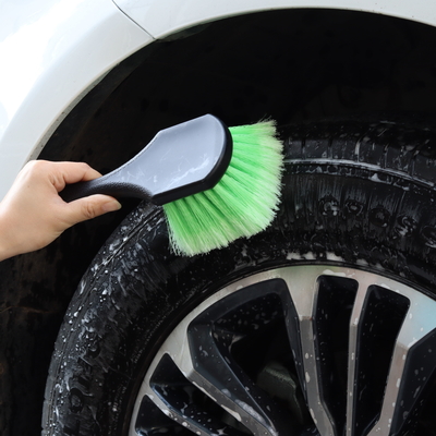 Pelues de PP verde neumático de coche rueda de lavado limpieza detallado cepillo para el cuidado del automóvil