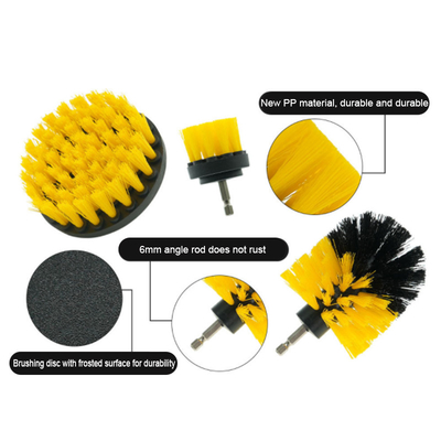 Escobilla del taladro fijada para las superficies de limpieza del cuarto de baño de la rueda de coche que se lavan
