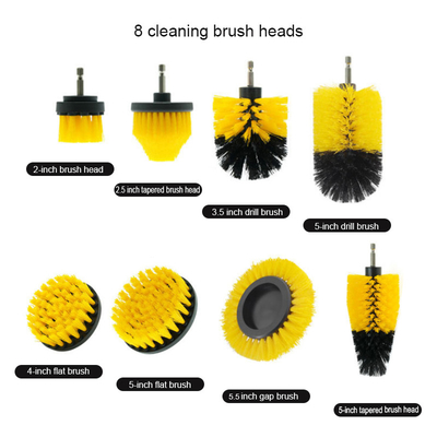 Escobilla del taladro fijada para las superficies de limpieza del cuarto de baño de la rueda de coche que se lavan