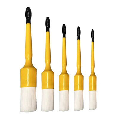 Manubrio amarillo de jabalí cepillo de limpieza de automóviles cepilla de limpieza de automóviles 5 piezas