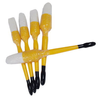 PBT Cabello de plástico blanco Herramientas de limpieza de interiores de automóviles Cepilla de detalle 5 PCS