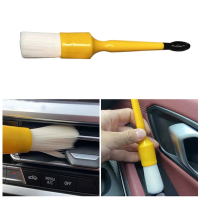 PBT Cabello de plástico blanco Herramientas de limpieza de interiores de automóviles Cepilla de detalle 5 PCS