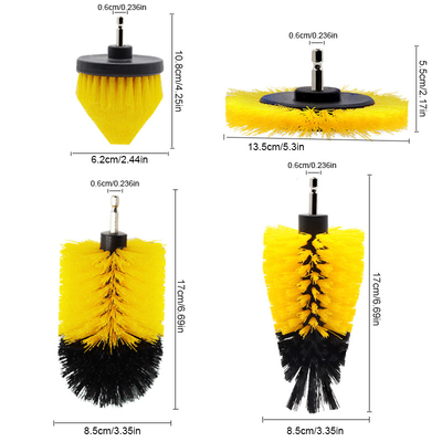 Venta caliente 4pcs de anillo rotativo redondo de cerdas suaves cepillos de lavado de autos