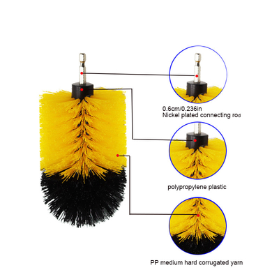 Venta caliente 4pcs de anillo rotativo redondo de cerdas suaves cepillos de lavado de autos