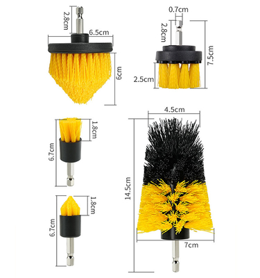 Popular amarillo de 5 piezas de brocha de limpieza de brochas suaves