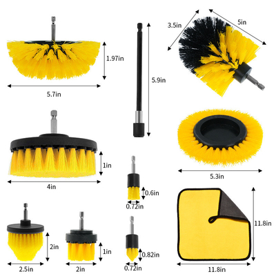 10pcs Excavadora de limpieza para pincel Conjunto de accesorios de pincel para el hogar Kit de perforación de pincel para cocina