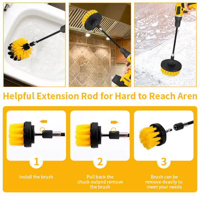 10pcs Excavadora de limpieza para pincel Conjunto de accesorios de pincel para el hogar Kit de perforación de pincel para cocina