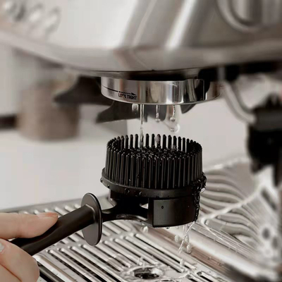 Máquina de café cepilla de limpieza de silicona cepilla de café de mango largo cepilla de limpieza de cabeza de preparación de café