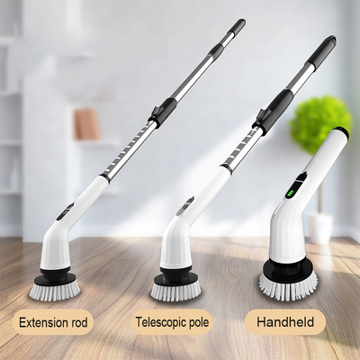 Cepillo de limpieza eléctrico multifuncional mango largo Retráctil herramienta de limpieza impermeable piso de casa cocina baño