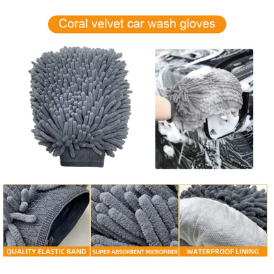 Cepillo de lavado de automóviles de 9 piezas de neumáticos de automóviles Cepillo de cubo de cepillo Guantes de lavado cifrados