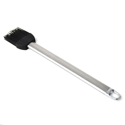 Cepillo de silicona de barbacoa resistente a altas temperaturas Mango de acero inoxidable Cepillo de aceite de hornear Cepillo de barbacoa Grill Cepillo de cocción