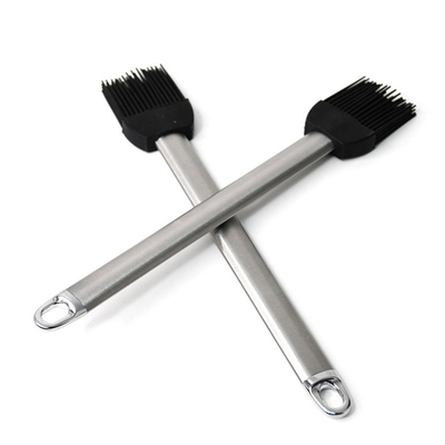 Cepillo de silicona de barbacoa resistente a altas temperaturas Mango de acero inoxidable Cepillo de aceite de hornear Cepillo de barbacoa Grill Cepillo de cocción