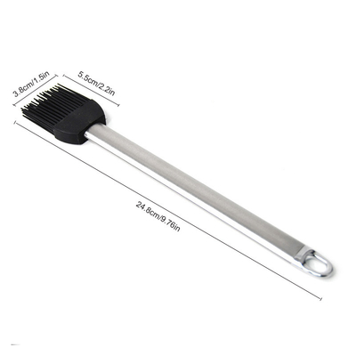 Cepillo de silicona de barbacoa resistente a altas temperaturas Mango de acero inoxidable Cepillo de aceite de hornear Cepillo de barbacoa Grill Cepillo de cocción