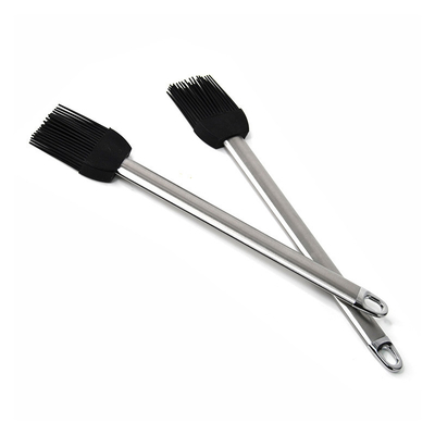 Cepillo de silicona de barbacoa resistente a altas temperaturas Mango de acero inoxidable Cepillo de aceite de hornear Cepillo de barbacoa Grill Cepillo de cocción