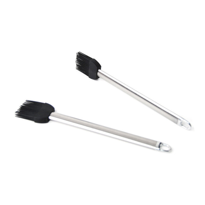 Cepillo de silicona de barbacoa resistente a altas temperaturas Mango de acero inoxidable Cepillo de aceite de hornear Cepillo de barbacoa Grill Cepillo de cocción