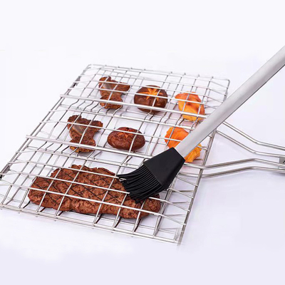Cepillo de silicona de barbacoa resistente a altas temperaturas Mango de acero inoxidable Cepillo de aceite de hornear Cepillo de barbacoa Grill Cepillo de cocción